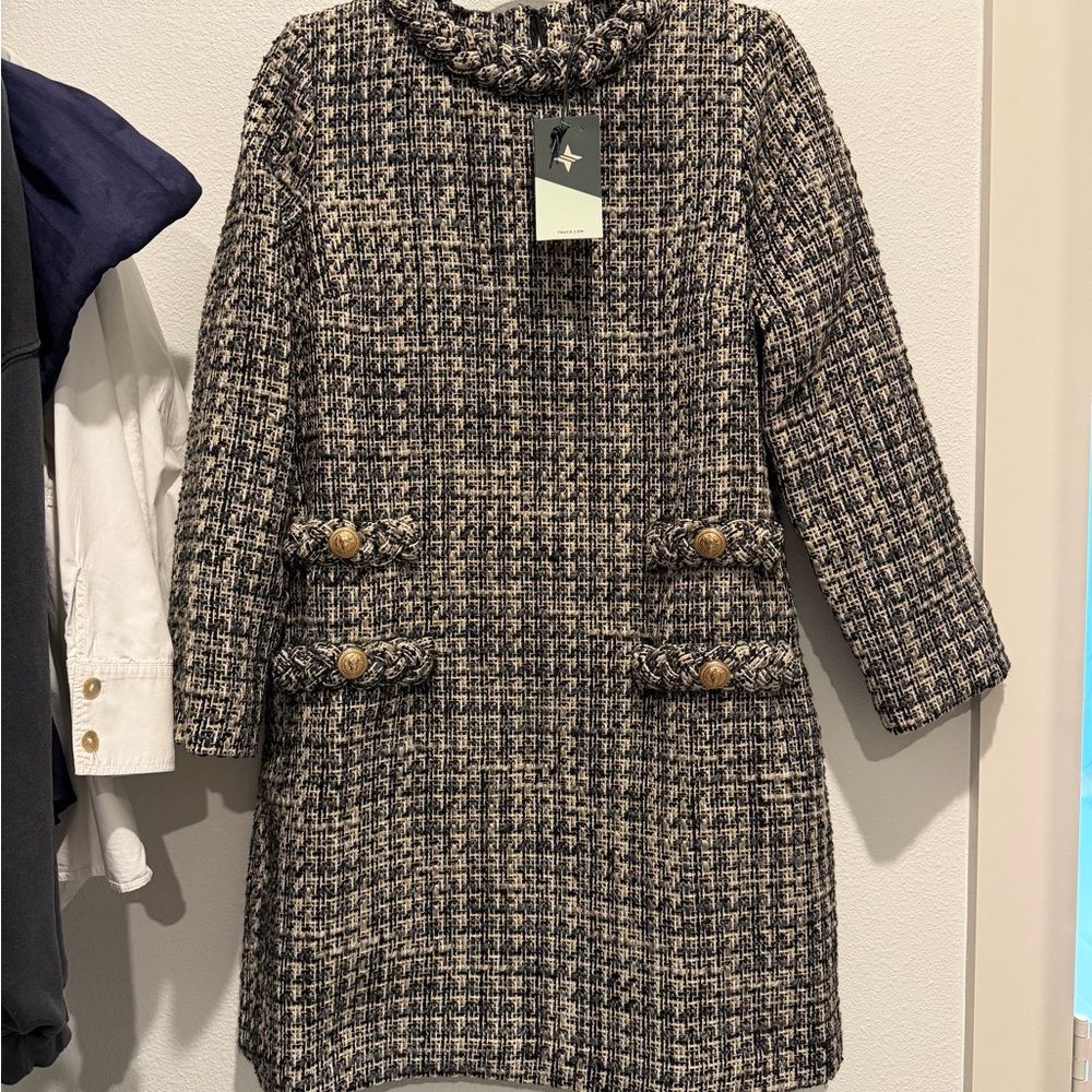 Tuckernuck Black and Cream Tweed Dress